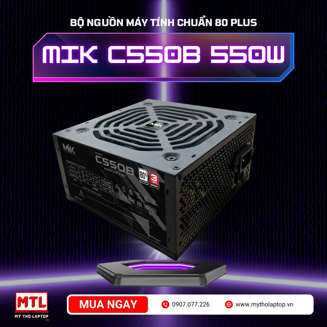 Nguồn PC MIK C550B - 80 Plus White - Non Modular - New