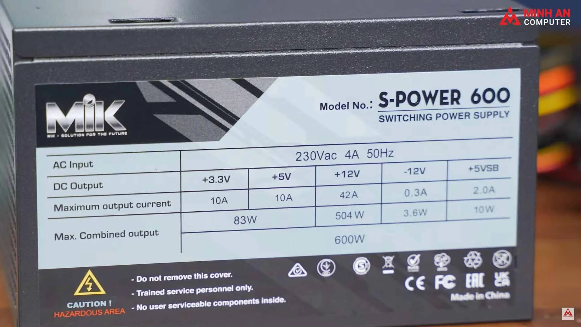 Nguồn PC MIK SPOWER S600 - Non Modular - New
