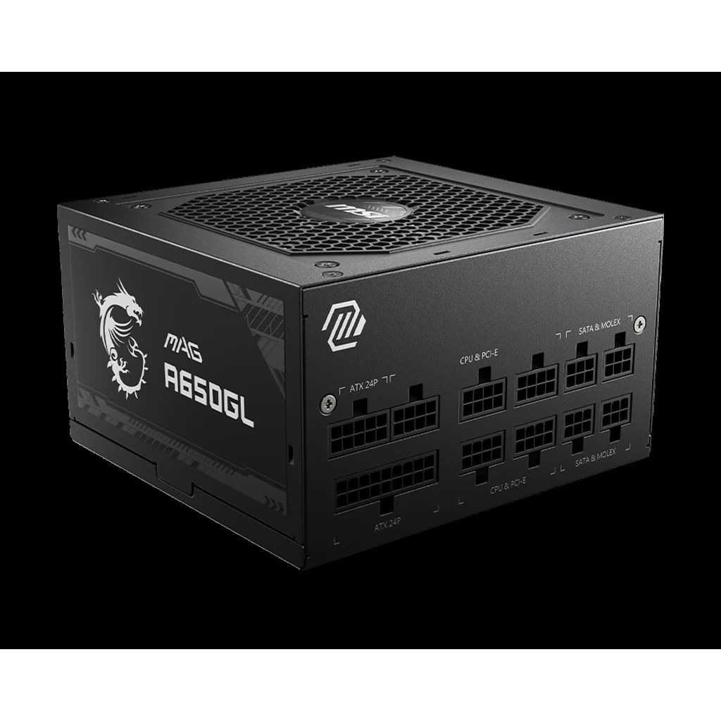 Nguồn PC MSI MAG A650GL PCIE5 - 80 Plus Gold - Full Modular - New