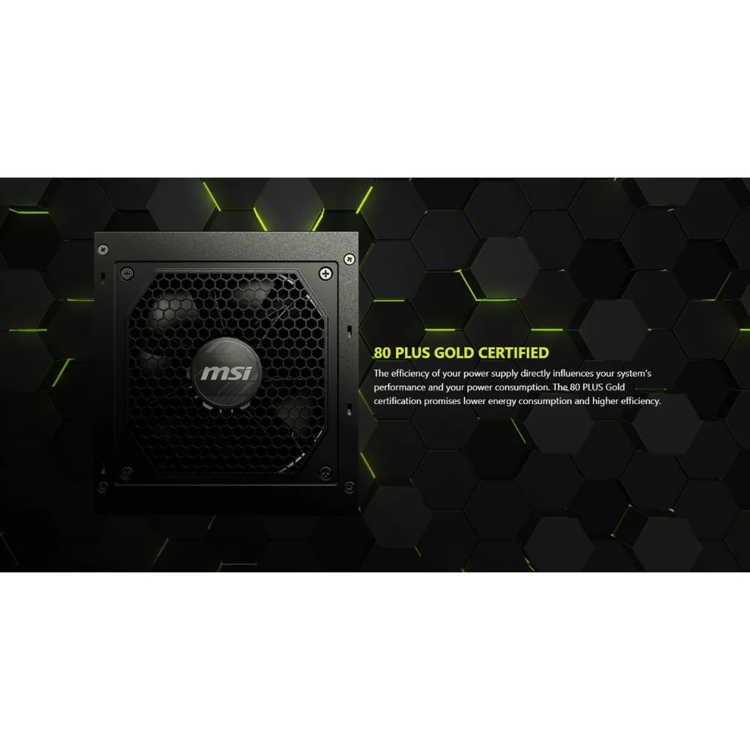 Nguồn PC MSI MAG A650GL PCIE5 - 80 Plus Gold - Full Modular - New