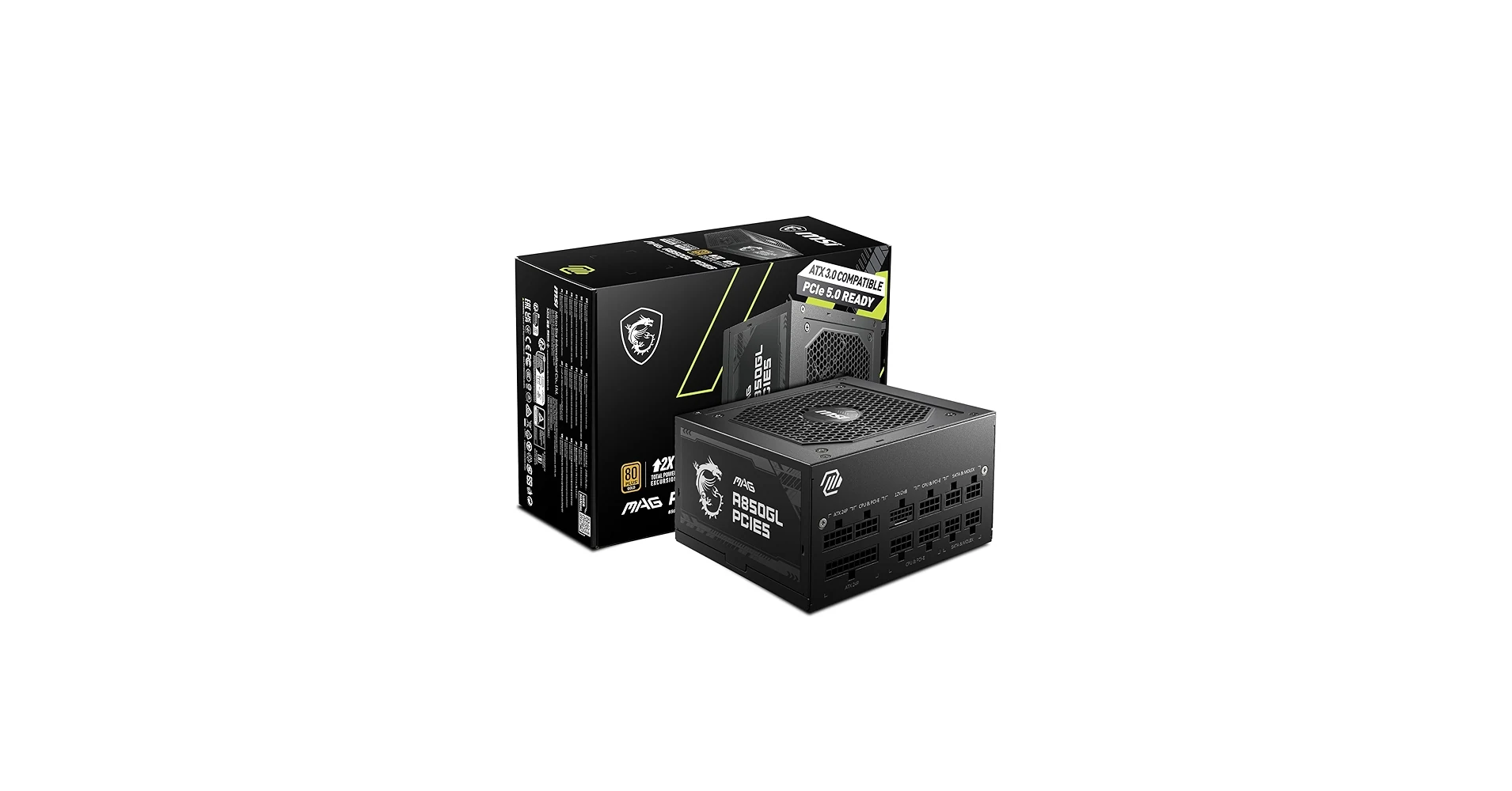 Nguồn PC MSI MAG A850GL - 80 Plus Gold - Full Modular - New