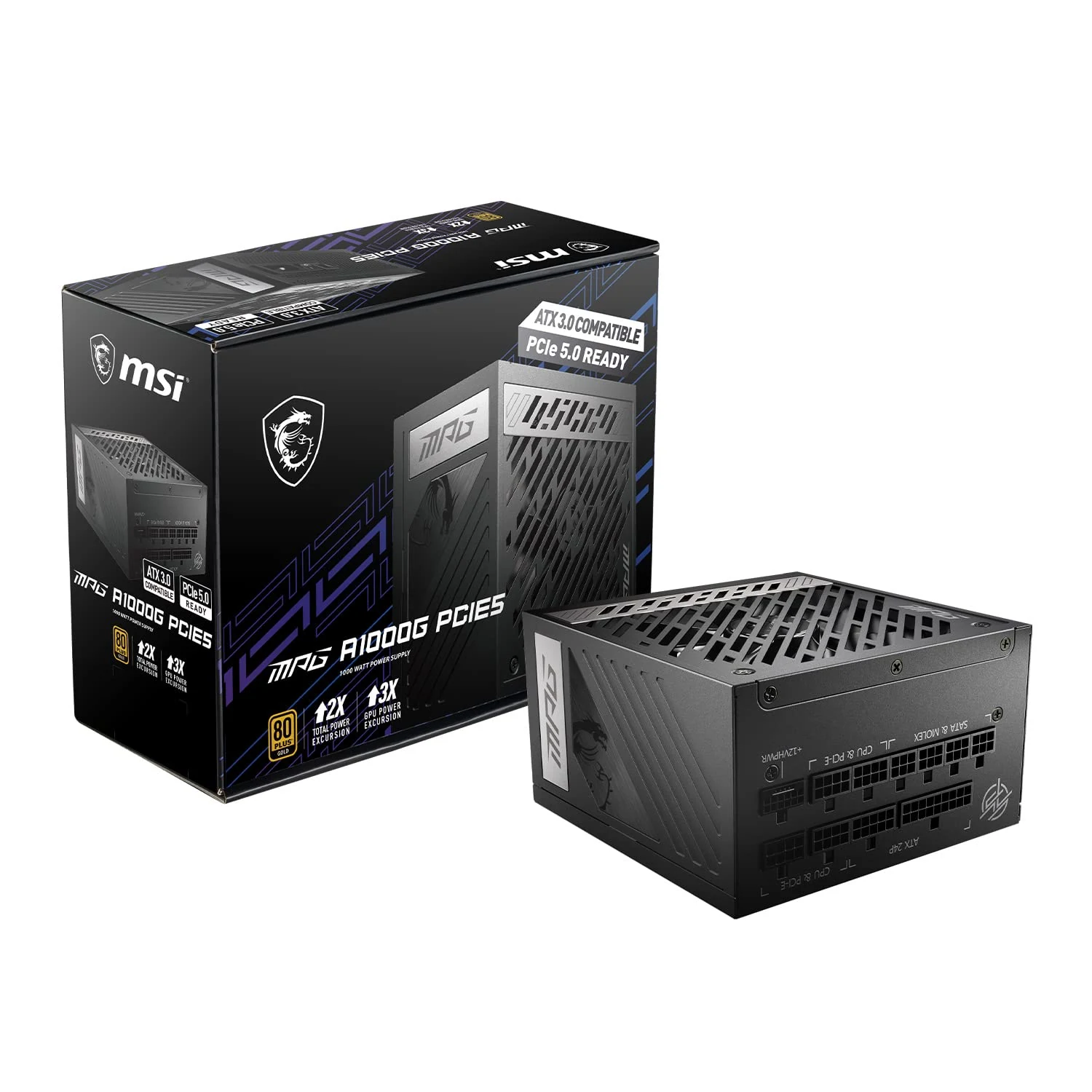 Nguồn PC MSI MPG A1000G - 80 Plus Gold - Full Modular - New