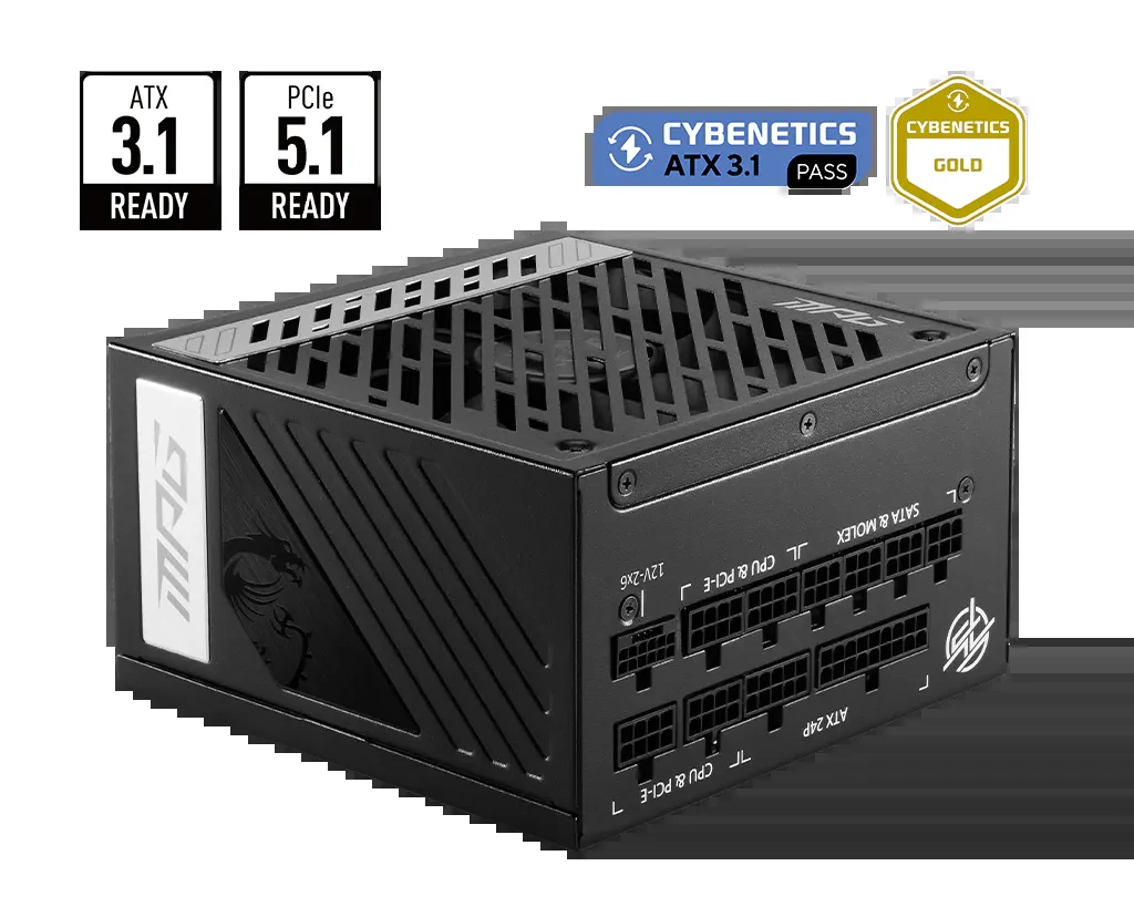 Nguồn PC MSI MPG A1000G PCIE5 - 80 Plus Gold - Full Modular - New