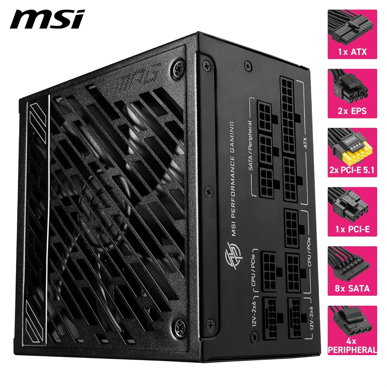Nguồn PC MSI MPG A1250GS PCIE5 - 80 Plus Gold - Full Modular - New