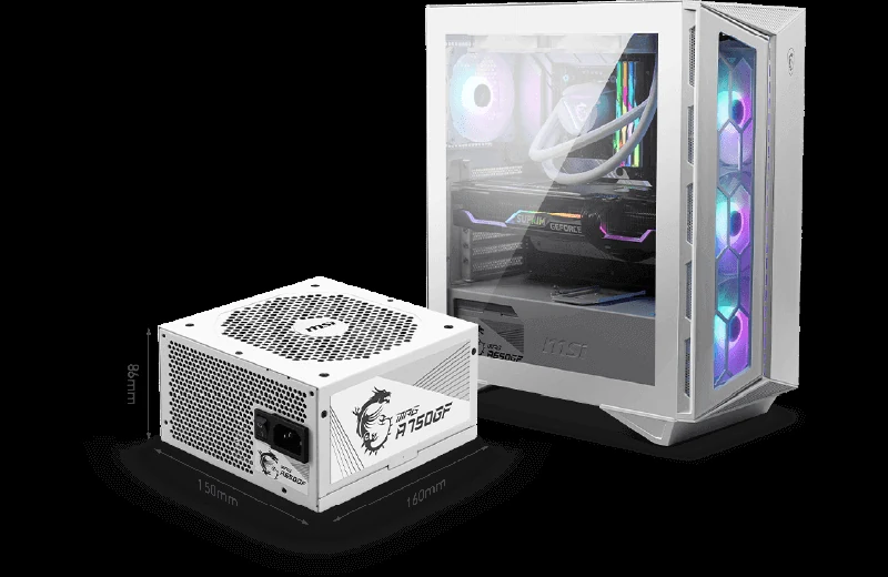 Nguồn PC MSI MPG A750GF - 80 Plus Gold - Full Modular - New