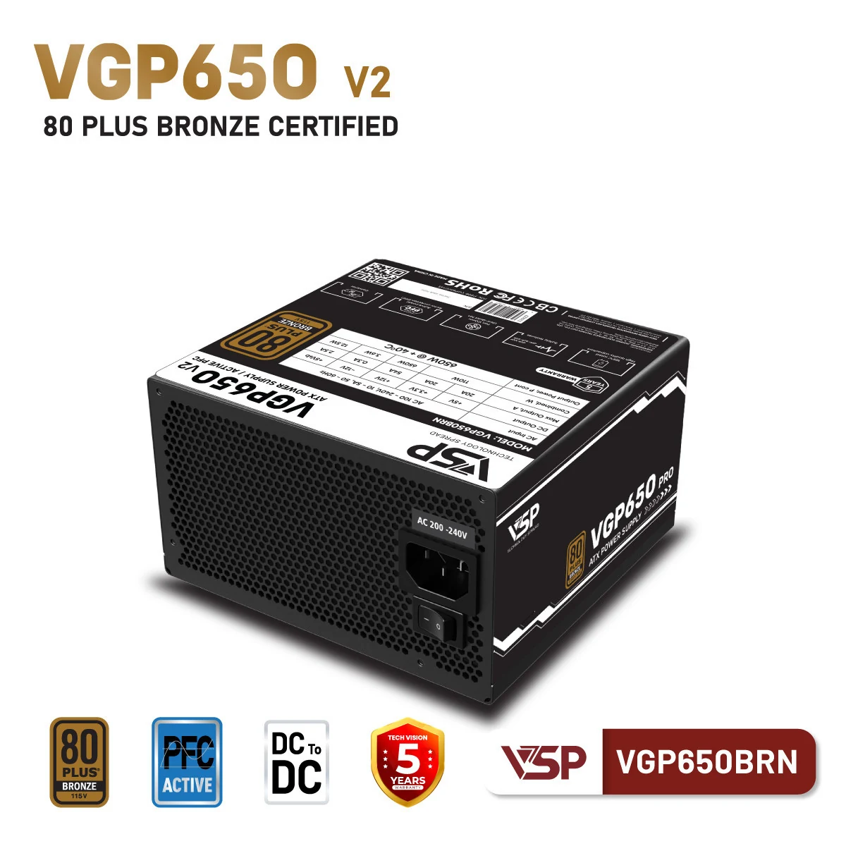 Nguồn PC SAMA Armor 650W - 80 Plus Bronze - Non Modular - New