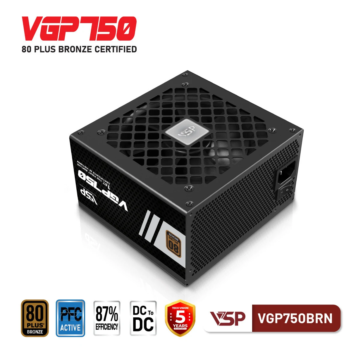 Nguồn PC SAMA Armor 750W - 80 Plus Bronze - Non Modular - New
