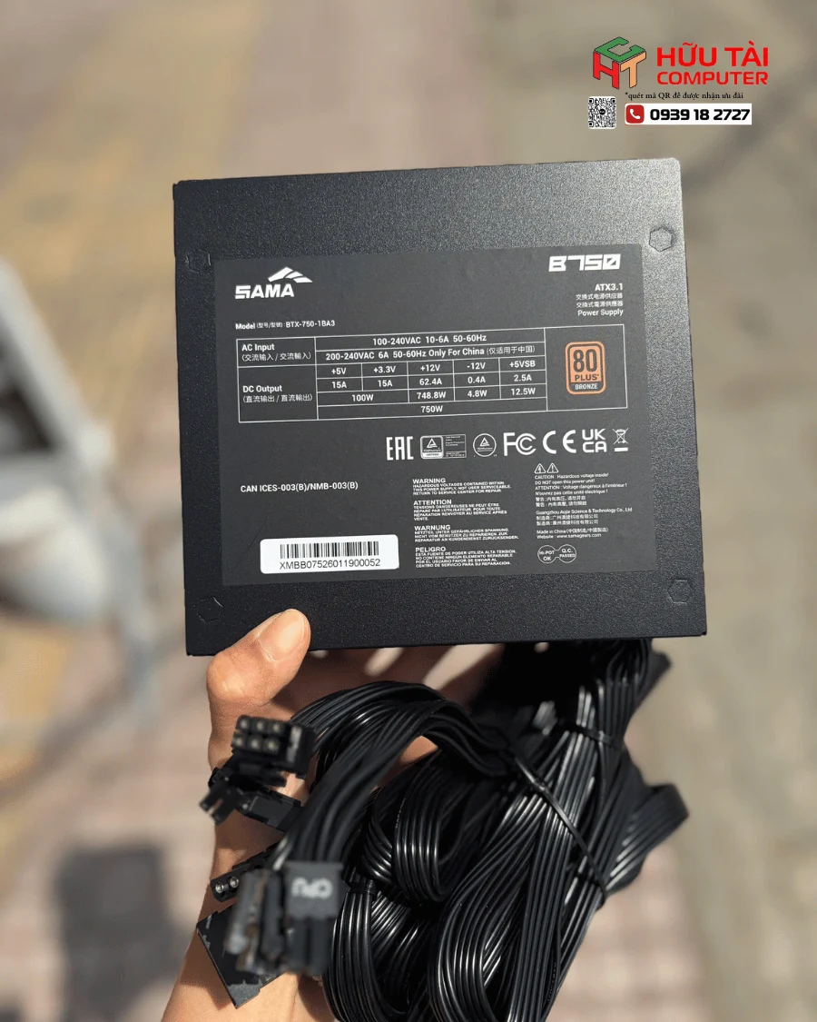 Nguồn PC SAMA B750 Plus Bronze - 80 Plus Bronze - Non Modular - New