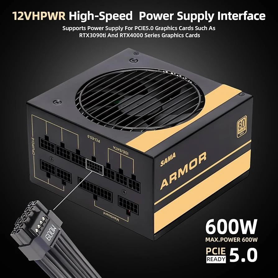 Nguồn PC SAMA Black Diamond 750W - 80 Plus Gold - Full Modular - New