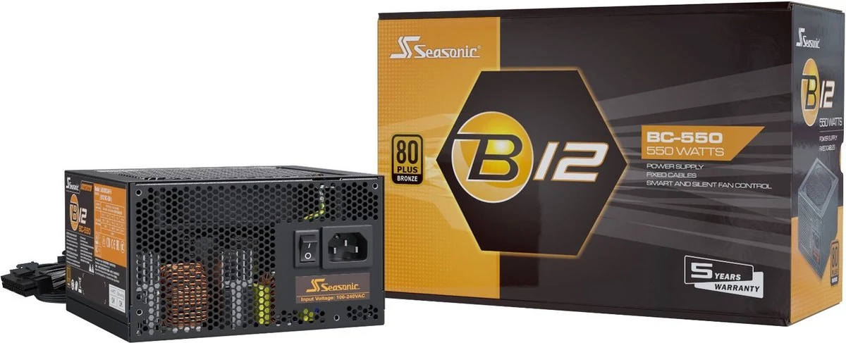 Nguồn PC Seasonic B12 BC 550W - 80 Plus Bronze - Non Modular - New