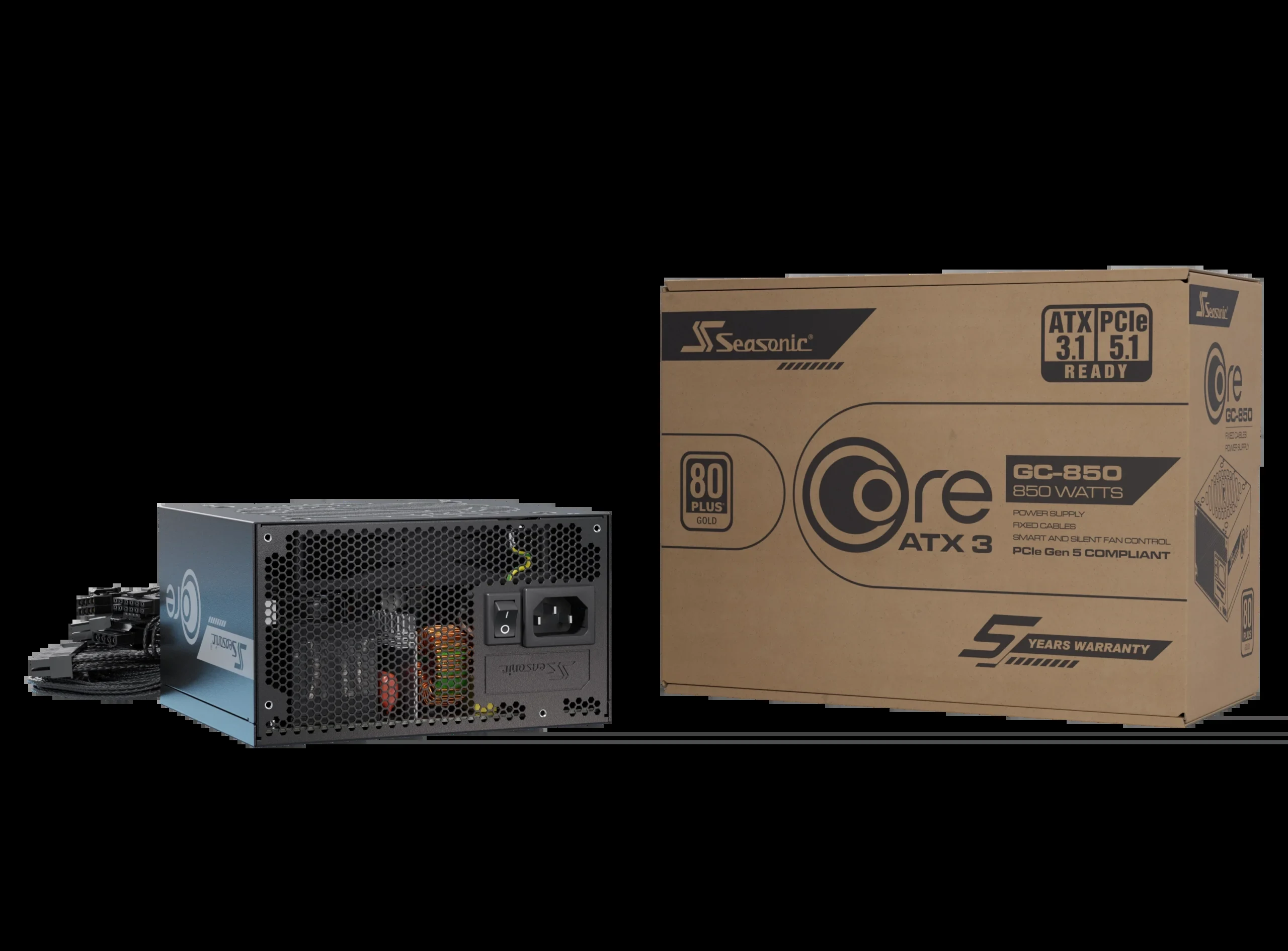 Nguồn PC Seasonic CORE GC 500W - 80 Plus Gold - Non Modular - New