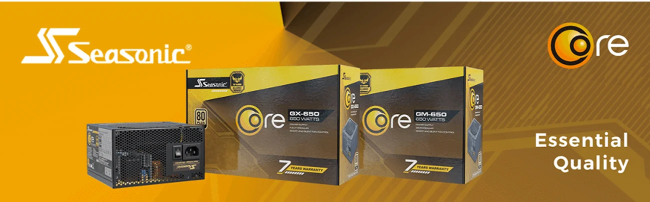 Nguồn PC Seasonic CORE GM 500W - 80 Plus Gold - Semi Modular - New