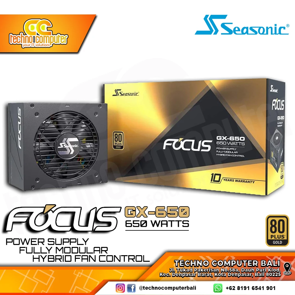 Nguồn PC Seasonic FOCUS GX 650W - 80 Plus Gold - Full Modular - New