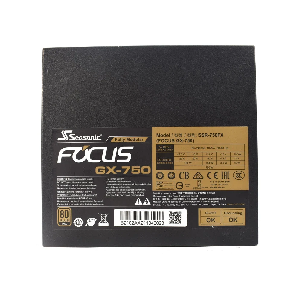Nguồn PC Seasonic FOCUS GX 750W - 80 Plus Gold - Full Modular - New