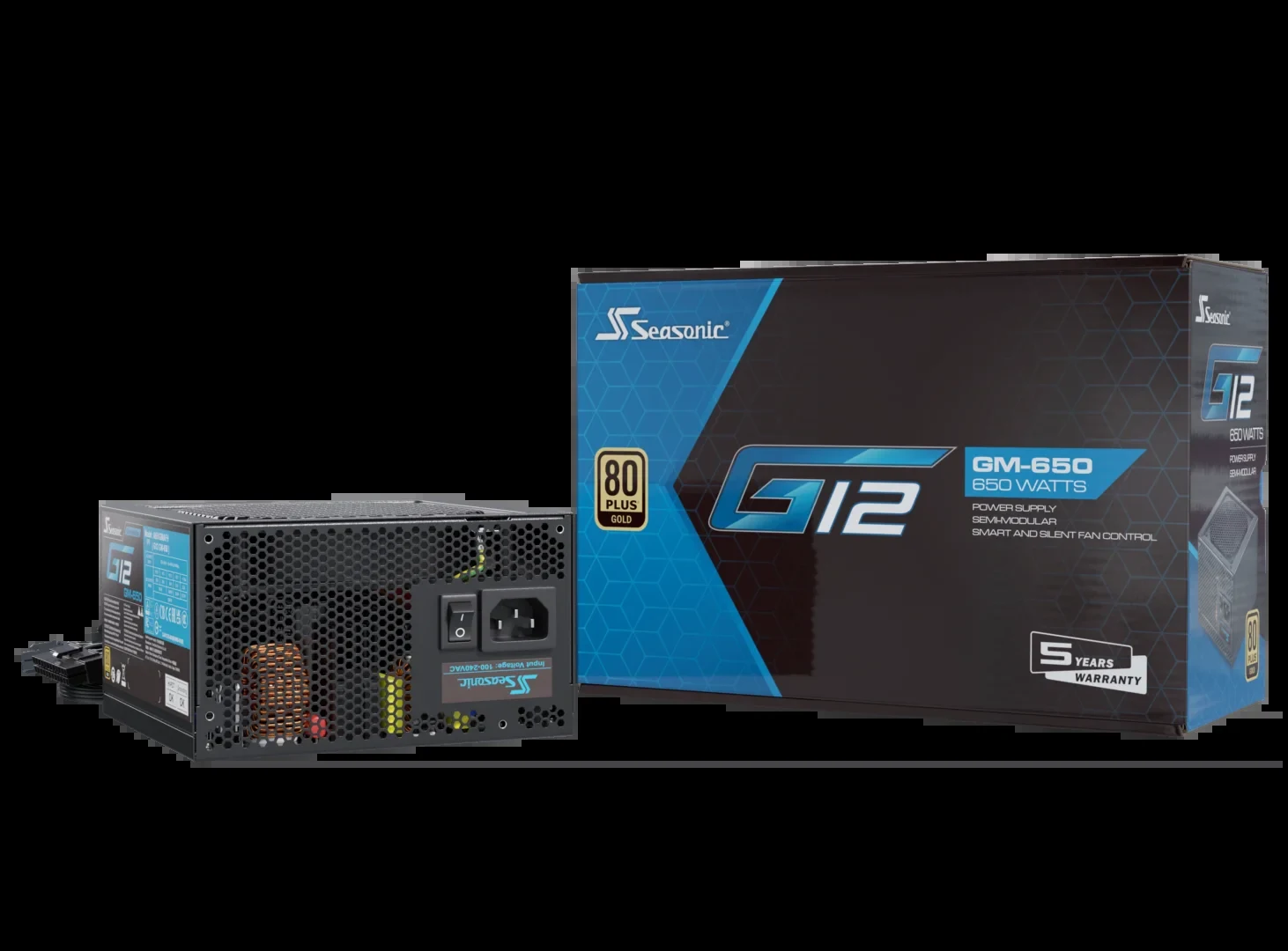 Nguồn PC Seasonic G12 GM 650W - 80 Plus Gold - Semi Modular - New