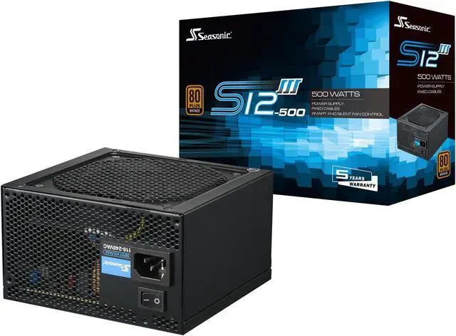 Nguồn PC Seasonic S12III 500W - 80 Plus Bronze - Non Modular - New
