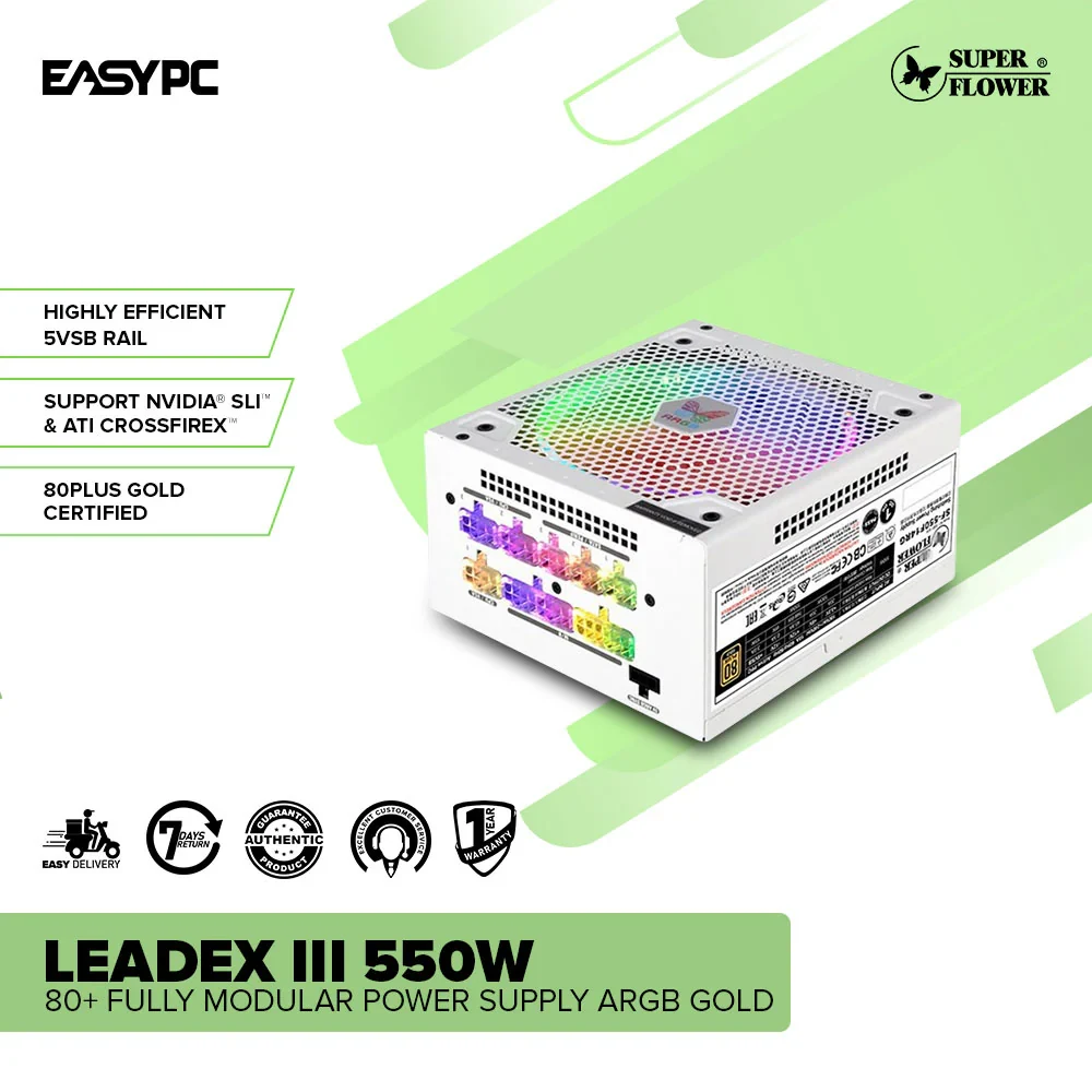 Nguồn PC Super Flower Leadex III Gold 550W - 80 Plus Gold - Full Modular - New