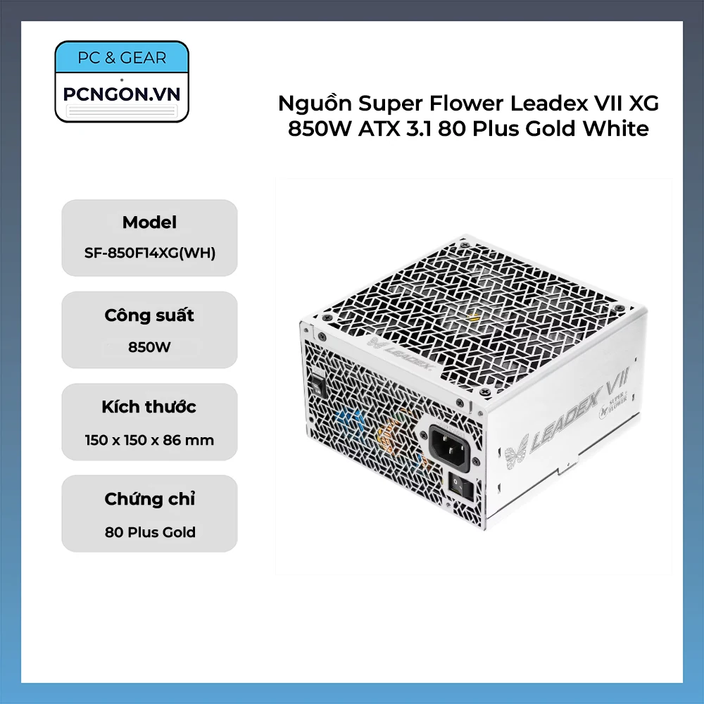 Nguồn PC Super Flower Leadex VII XG 850W ATX 3.1 - 80 Plus Gold - Full Modular - New