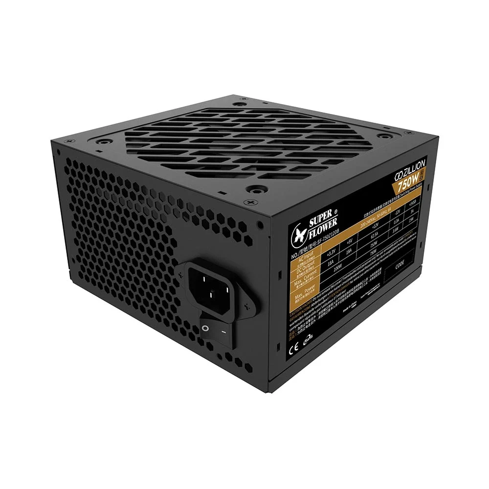 Nguồn PC Super Flower Zillion 750W - 80 Plus Bronze - Non Modular - New