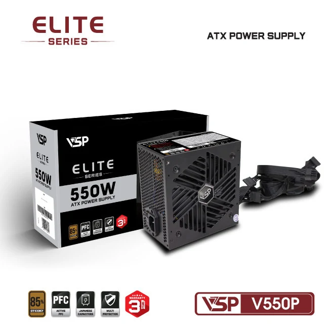 Nguồn PC VSP Elite V550P 550W - Non Modular - New