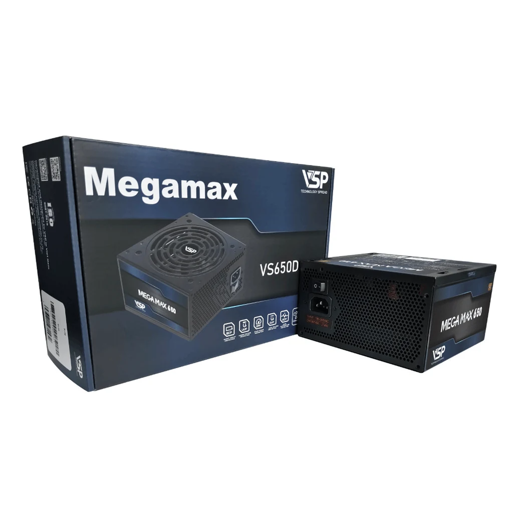 Nguồn PC VSP MEGAMAX VS650D 650W - Non Modular - New
