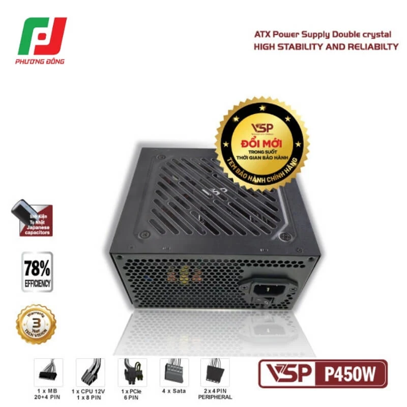 Nguồn PC VSP P450W - Non Modular - New