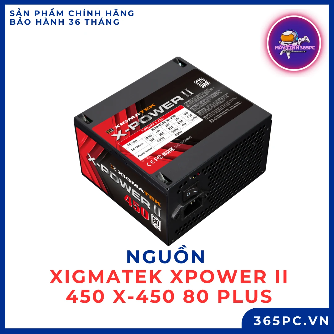 Nguồn PC Xigmatek X-Power V2 450W - 80 Plus White - Non Modular - New