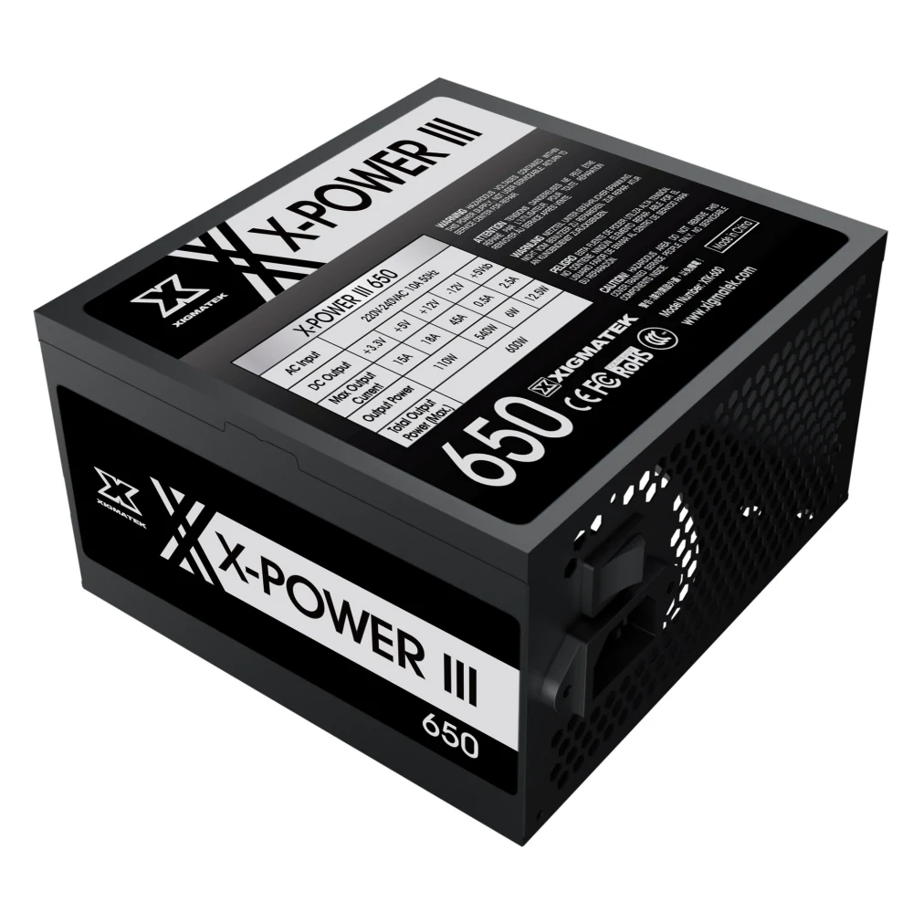 Nguồn PC Xigmatek X-Power V3 650W - 80 Plus White - Non Modular - New