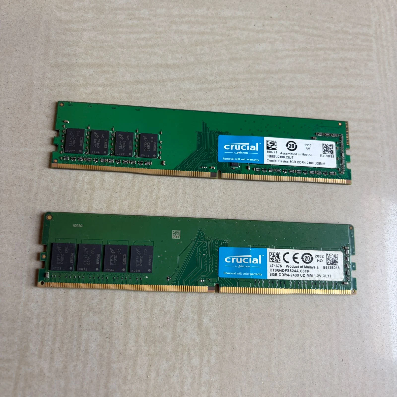 RAM Crucial DDR4 UDIMM 8GB 2400MHz - CT8G4DFS824A