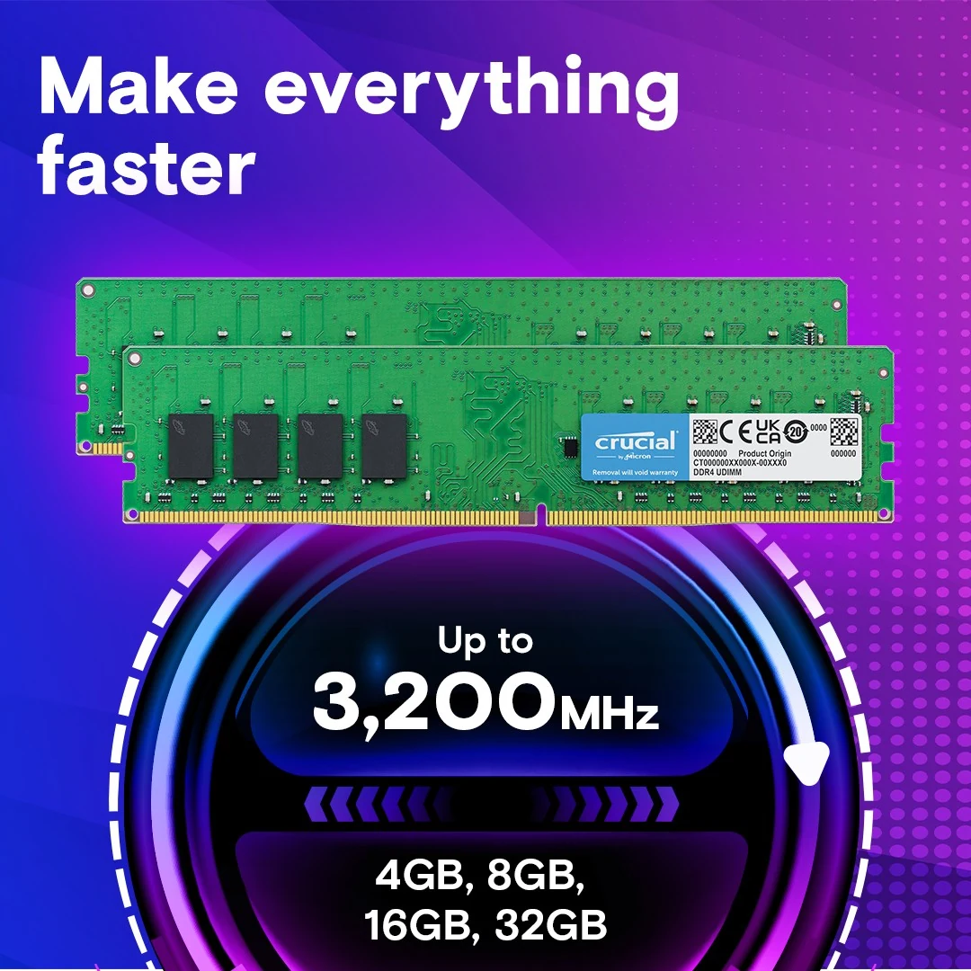 RAM Crucial DDR4 UDIMM 8GB 3200MHz - CT8G4DFRA32A