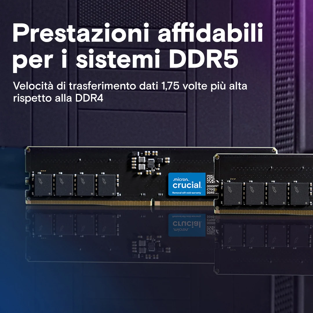 RAM Crucial DDR5 UDIMM 16GB 4800MHz - CT16G48C40U5
