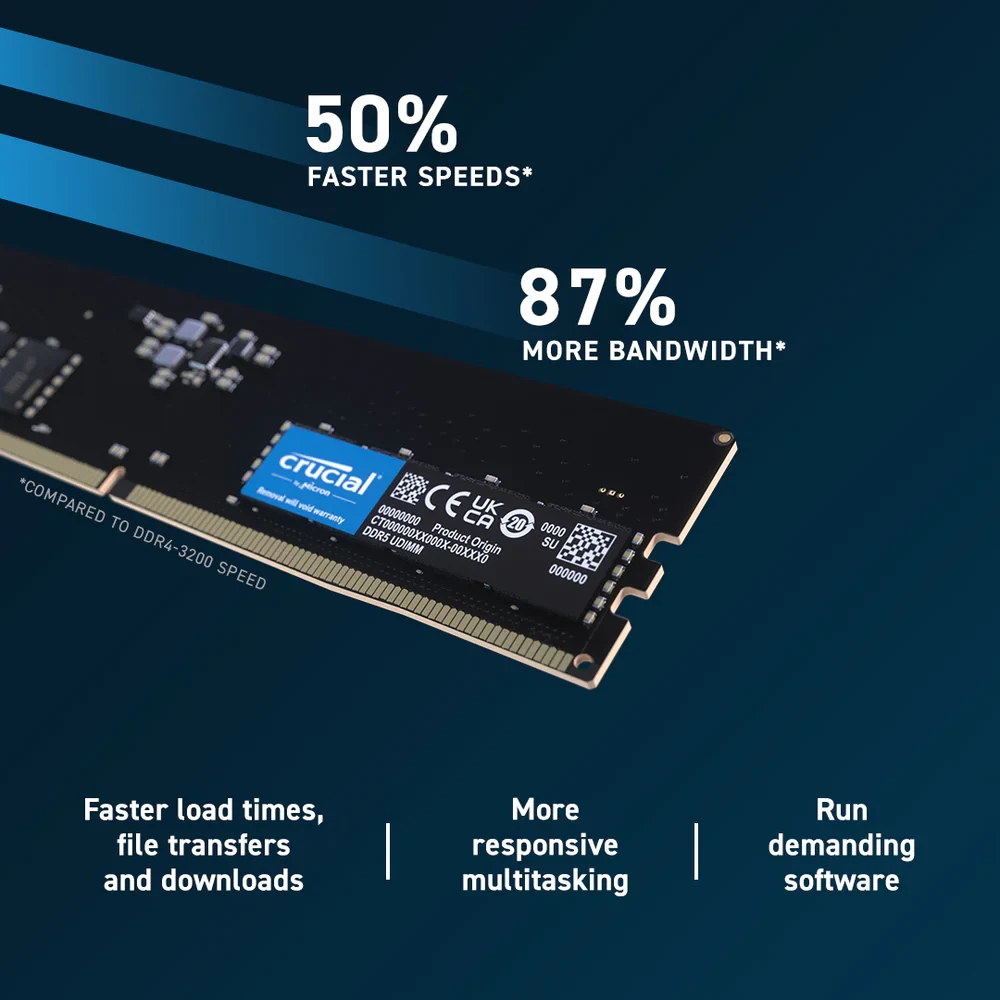 RAM Crucial DDR5 UDIMM 16GB 5600MHz - CT16G56C46U5
