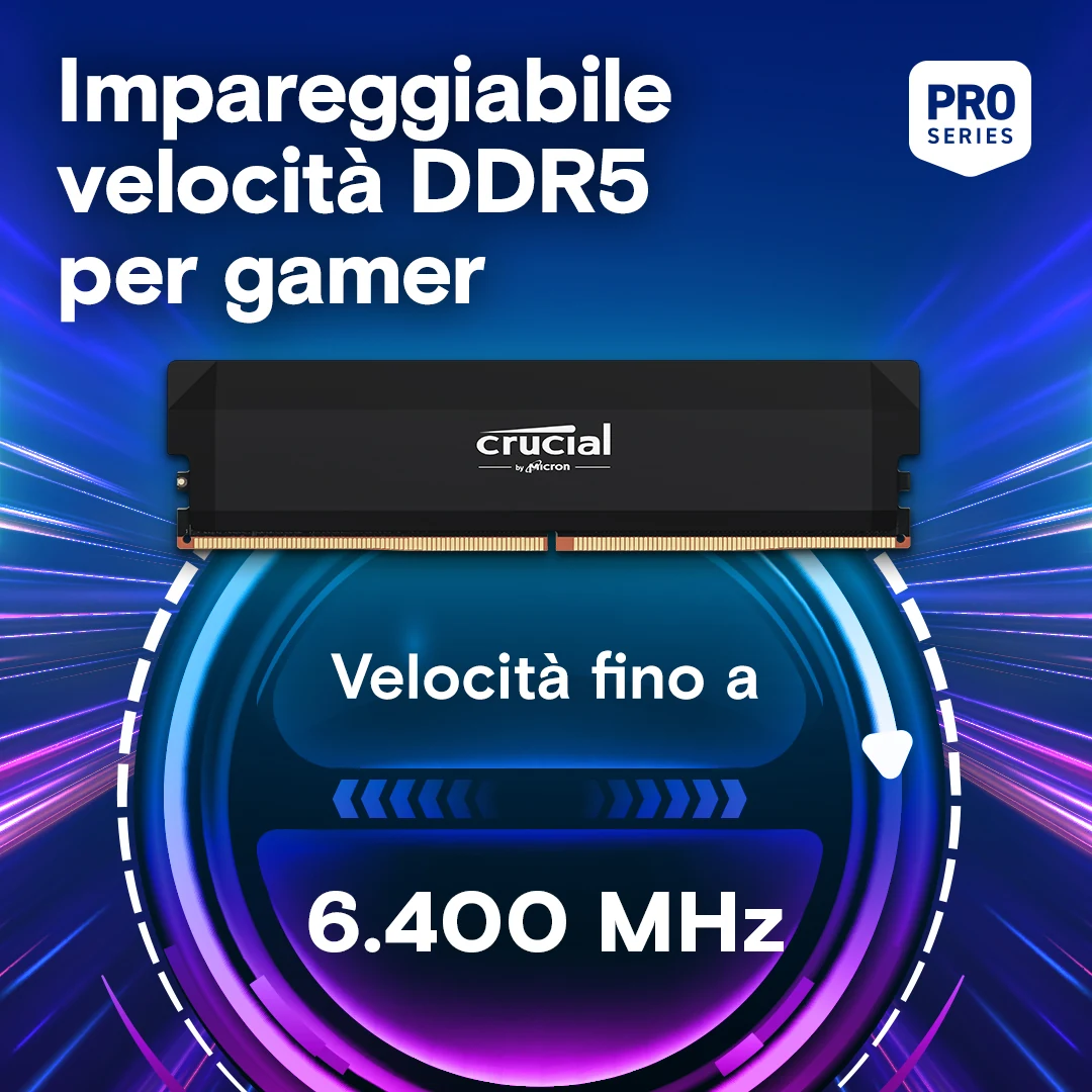RAM Crucial Pro Overclocking DDR5 UDIMM 32GB Kit 2x16GB 6400MHz Black - CP2K16G64C38U5B