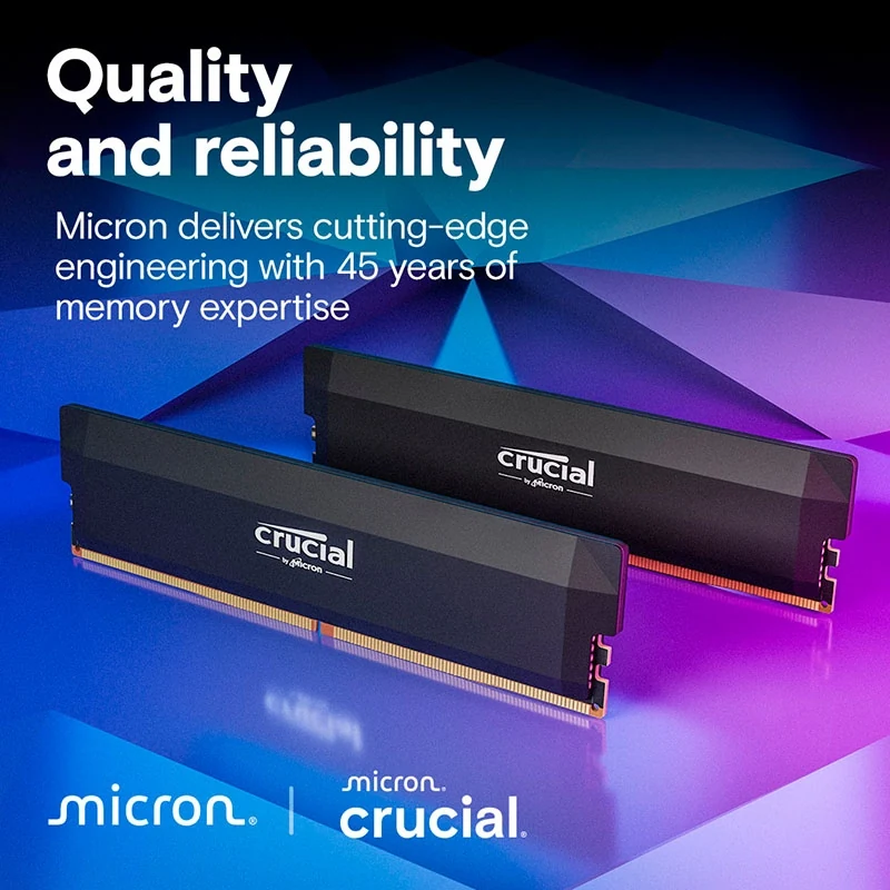 RAM Crucial Pro Overclocking DDR5 UDIMM 64GB Kit 2x32GB 6000MHz Black - CP2K32G60C36U5B