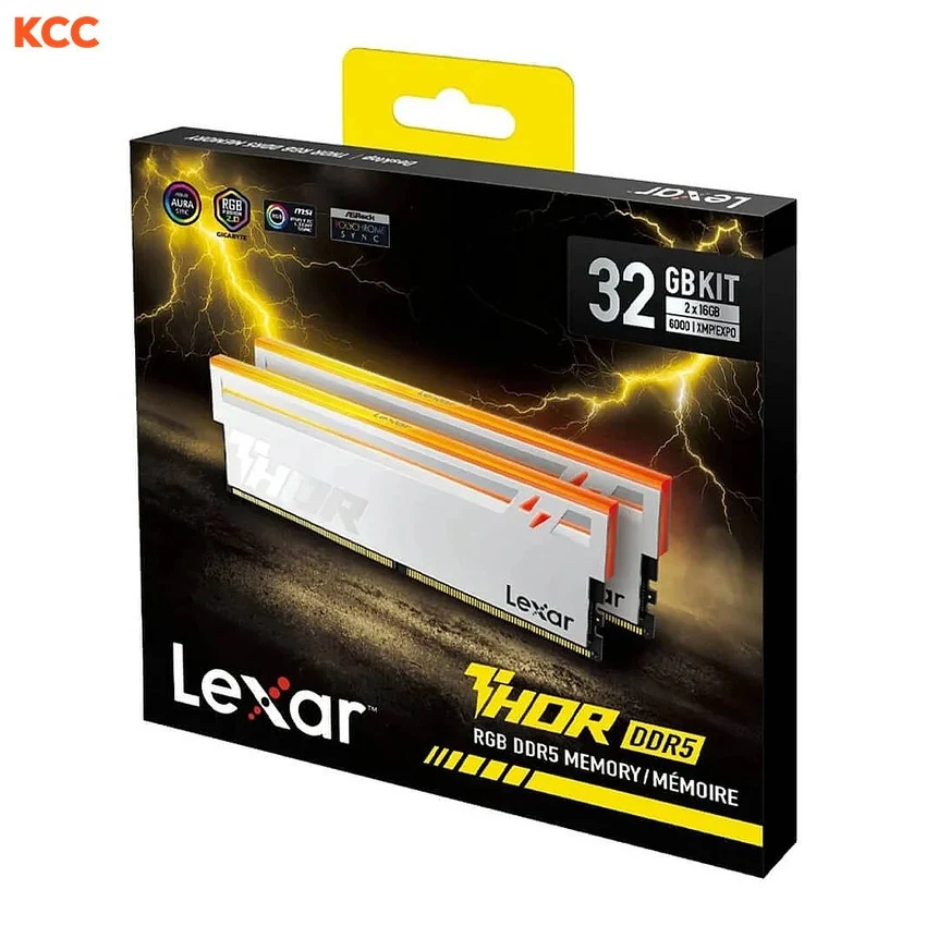 RAM Lexar THOR RGB DDR5 16GB 6000MHz Silver White - LD5U16G60C38SV-RGD