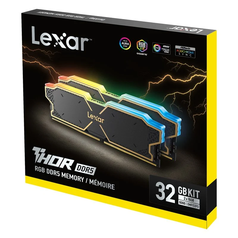 RAM Lexar THOR RGB DDR5 16GB 6400MHz Black - LD5U16G64C32BG-RGD