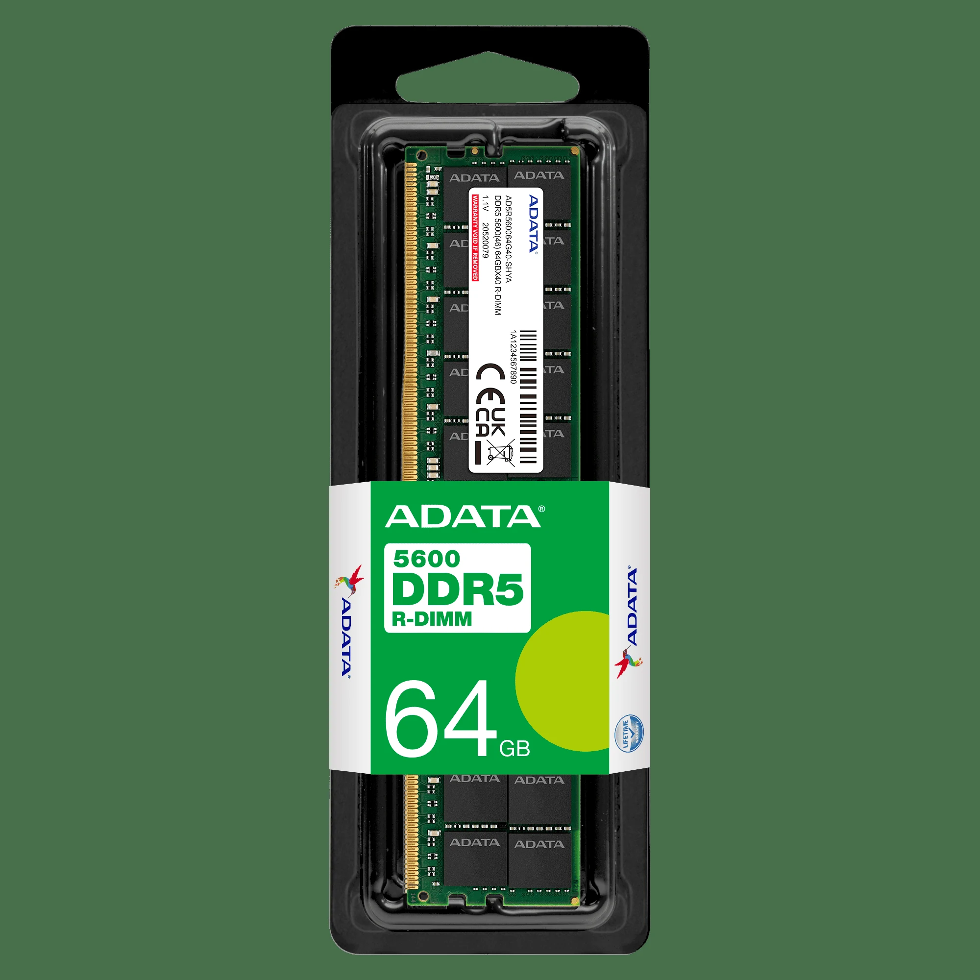 RAM ADATA Premier 64GB (2x32GB) DDR5 5600MHz - Green - New