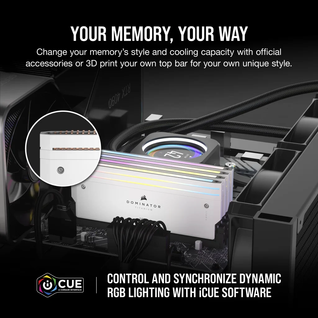 RAM Corsair Dominator Titanium RGB 16GB (1x16GB) DDR5 6000MHz - White - New