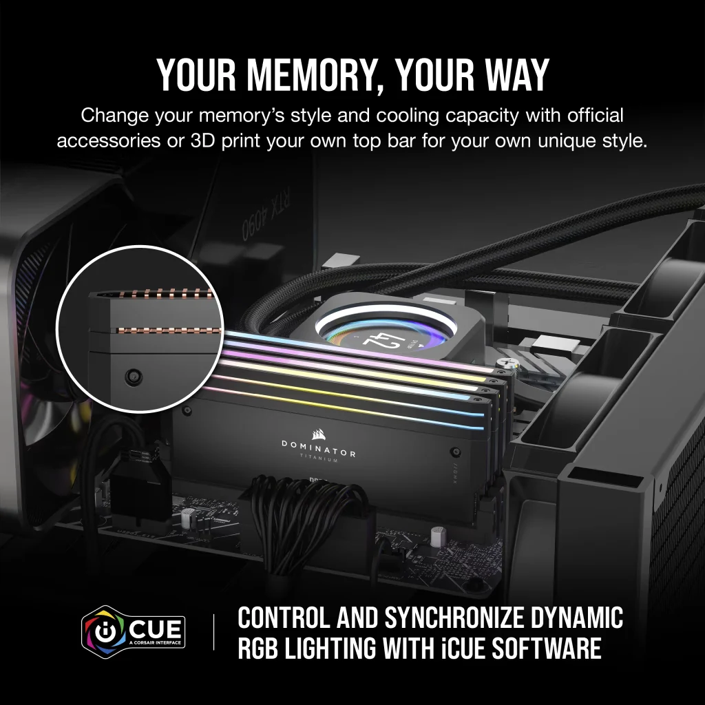 RAM Corsair Dominator Titanium RGB 64GB (2x32GB) DDR5 7200MHz - Black - New