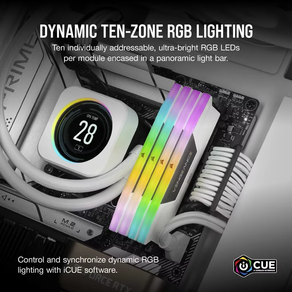 RAM Corsair Vengeance RGB 16GB (1x16GB) DDR5 5600MHz - White - New