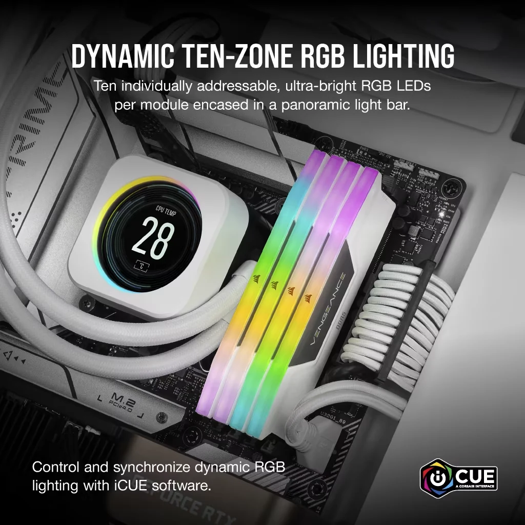 RAM Corsair Vengeance RGB 16GB (1x16GB) DDR5 6000MHz - White - New