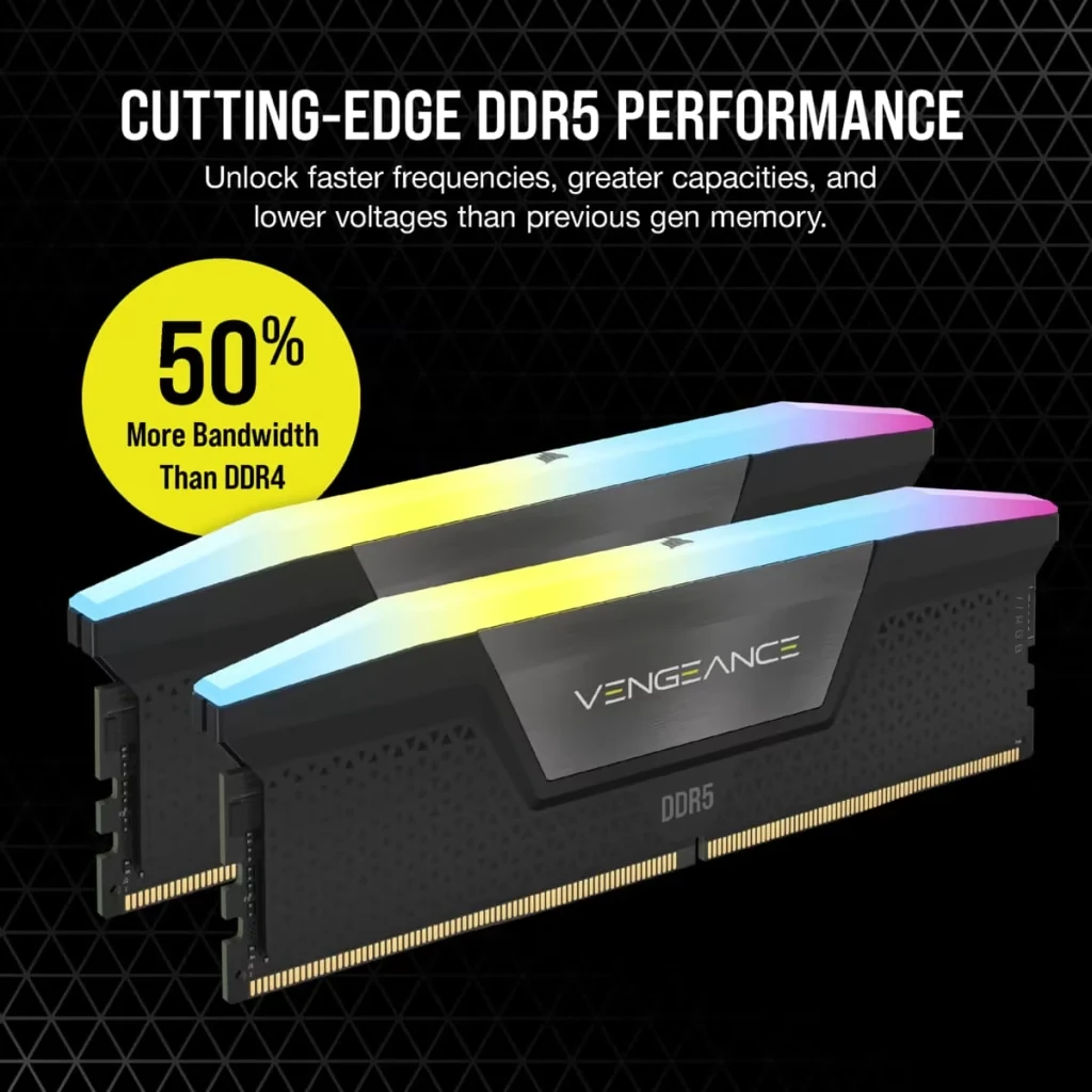 RAM Corsair Vengeance RGB 32GB (2x16GB) DDR5 6400MHz - Black - New