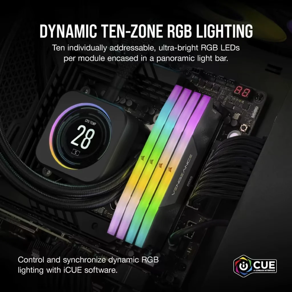 RAM Corsair Vengeance RGB 64GB (2x32GB) DDR5 5200MHz - Black - New