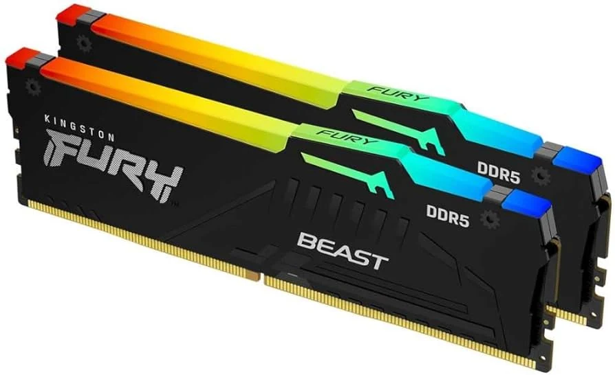 RAM Kingston FURY Beast RGB 16GB (2x8GB) DDR5 5600MHz - Black - New