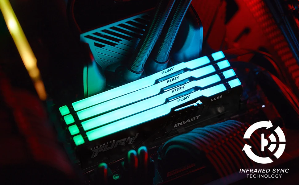 RAM Kingston FURY Beast RGB 32GB (1x32GB) DDR5 5200MHz - Black - New