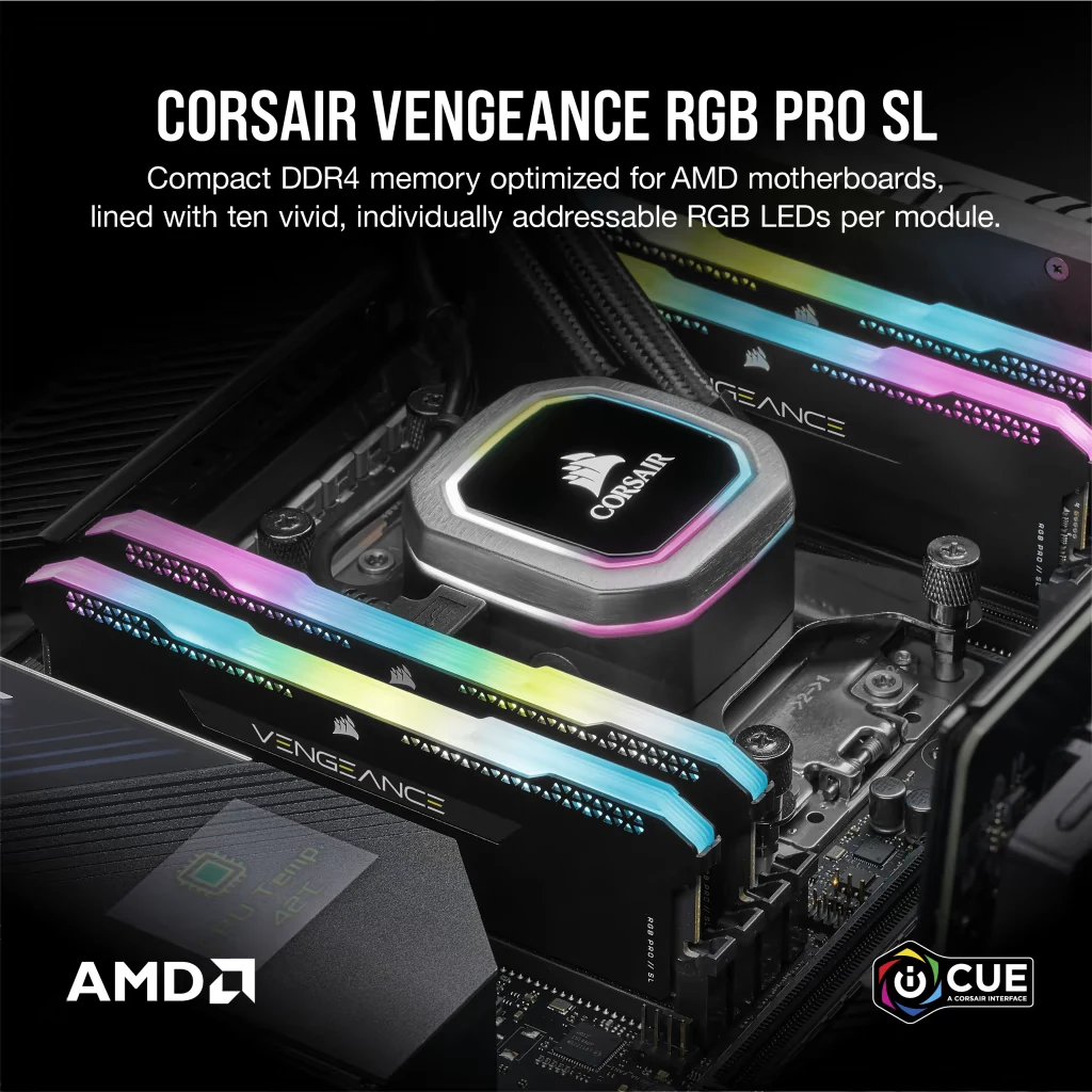 RAM PC Corsair Vengeance RGB Pro SL 32GB (2x16GB) DDR4 3600MHz - Black - New