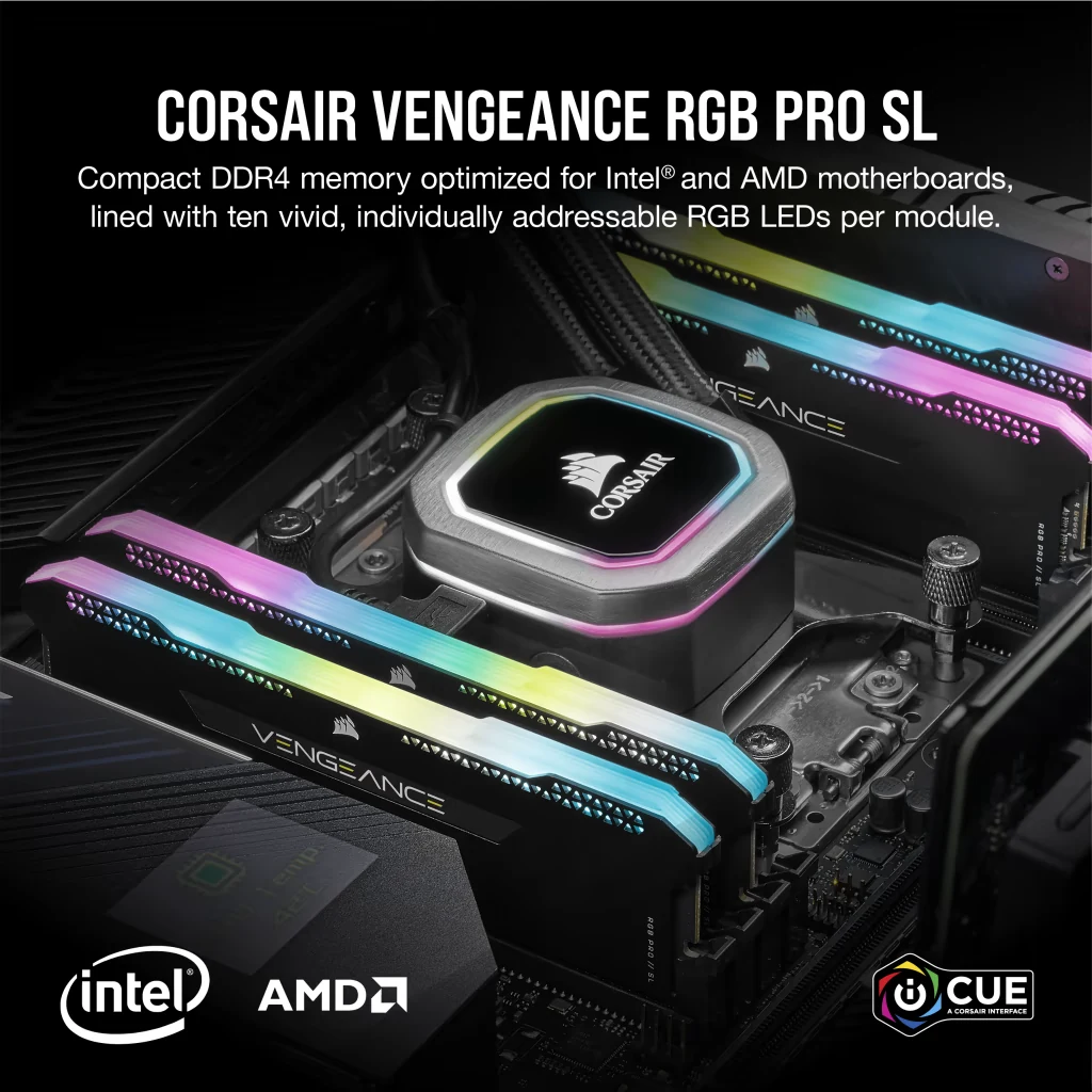 RAM PC Corsair Vengeance RGB Pro SL 64GB (2x32GB) DDR4 3200MHz - Black - New