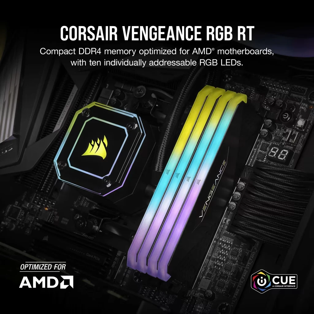 RAM PC Corsair Vengeance RGB RS 64GB (2x32GB) DDR4 3600MHz - Black - New