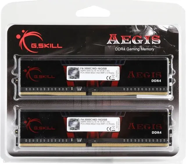 RAM PC G.Skill Aegis 16GB (2x8GB) DDR4 3200MHz - Black/Red - New