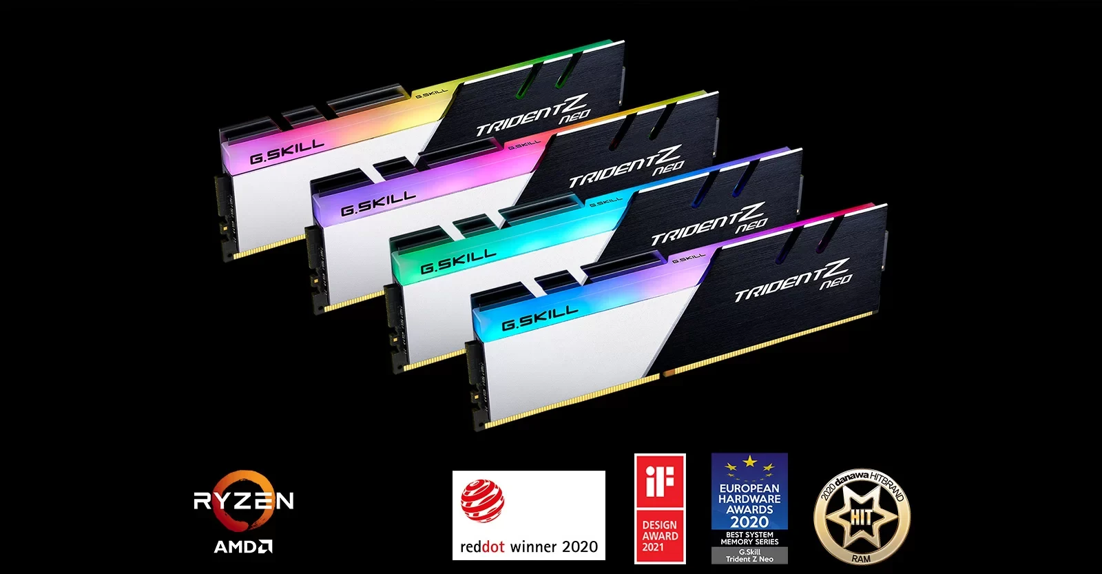 RAM PC G.Skill Trident Z Neo RGB 32GB (2x16GB) DDR4 3200MHz - Black/Silver - New